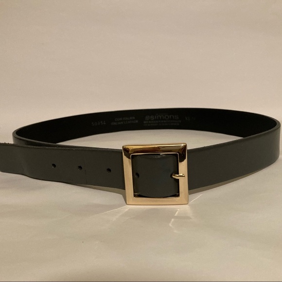 Grey leather belt - Picture 7 of 7